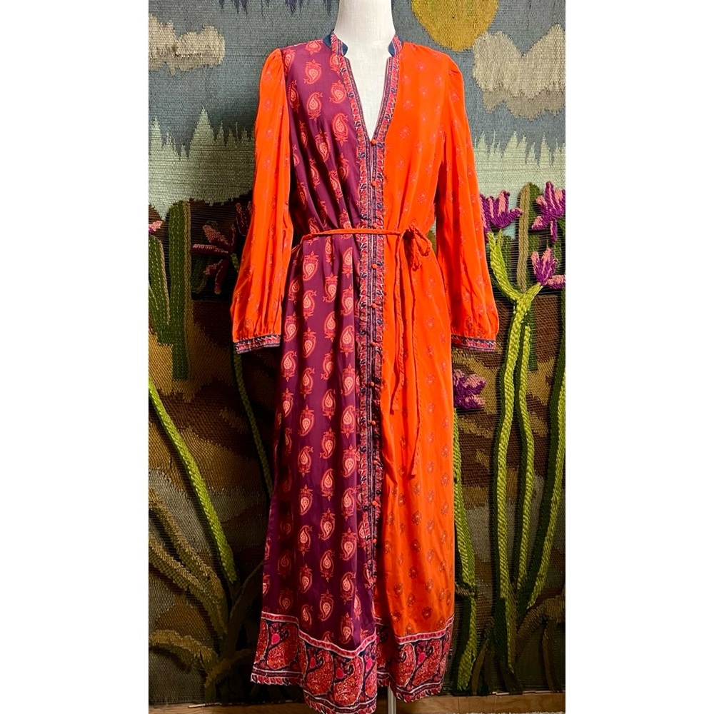 Sundance Paisley Colorblocked Maxi Dress L - Picture 9 of 14